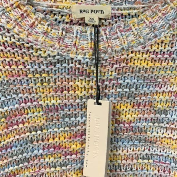 NWT Rag Poets confetti cream crewneck sweater XS - Picture 12 of 15